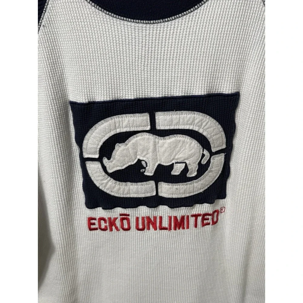 Vintage Y2K Ecko Unltd Grunge Long Sleeve‎ Waffle Knit Thermal Men's Size XL